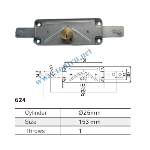 Cerradura de puerta de garaje con persiana enrollable 624